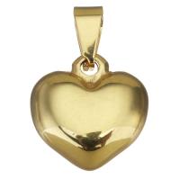 Stainless Steel Heart Pendants, gold color plated Approx 