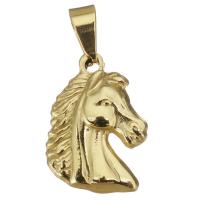 Stainless Steel Jewelry Charm, Horse, gold color plated Approx 