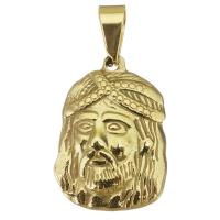 Stainless Steel Jewelry Charm, Face, gold color plated Approx 