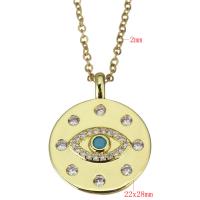 Cubic Zircon Micro Pave Brass Necklace, with 1.5 inch extender chain, Round, gold color plated, micro pave cubic zirconia & for woman 2mm Approx 17 Inch 