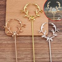 Hair Stick Findings, Zinc Alloy, with Iron, plated, DIY 5/Bag 