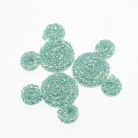 Hair Clip Cabochon Finding, Resin, Mickey Mouse, DIY, turquoise blue, 35*52*5mm 