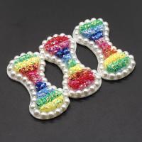 Hair Clip Cabochon Finding, Resin, Bowknot, DIY, multi-colored, 59*28*8mm 