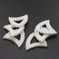 Hair Clip Cabochon Finding, Plastic Pearl, Triangle, DIY, white, 33*38*4mm 