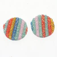 Hair Clip Cabochon Finding, Resin, Round, DIY, multi-colored, 45*45*6mm 