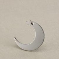 Stainless Steel Jewelry Charm, Moon, Carved & DIY 30MM 