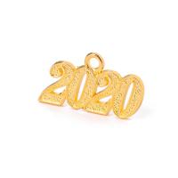 Zinc Alloy Number Pendant, gold color plated, DIY 