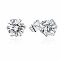 Stainless Steel Cubic Zirconia Stud Earring, with Cubic Zirconia, fashion jewelry, silver color, 6MM 