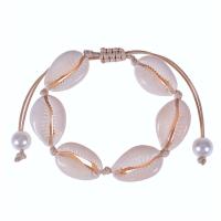 Freshwater Shell Bracelet, with Cotton Cord, fashion jewelry 