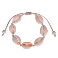 Bracelets de coquille de mer, avec cordon en cuir, bijoux de mode & styles différents pour le choix, plus de couleurs à choisir, Vendu par brin