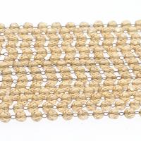 Brass Beading Chains, with Crystal, plated & DIY, metallic color plated, 2*2*2mm 
