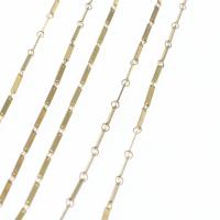 Brass Bar Chain, plated & DIY, metallic color plated, 6*1*1mm 