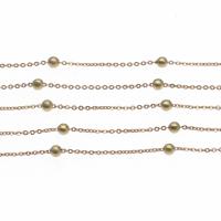 Brass Ball Chain, plated & DIY, metallic color plated, 3*1*1mm 
