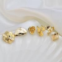 Brass Earring Drop Component, 18K gold plated, DIY 