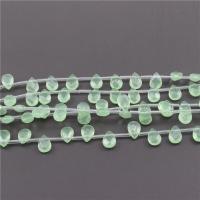 Teardrop Crystal Beads, Synthetic Glass, polished, DIY & faceted, light green 
