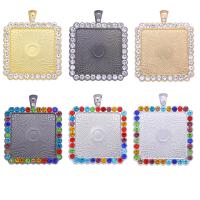 Zinc Alloy Pendant Cabochon Setting, plated, DIY & with rhinestone 48mm, Inner Approx 30mm 