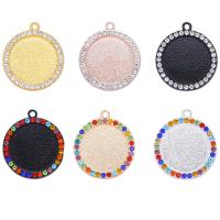 Zinc Alloy Pendant Cabochon Setting, plated, DIY & with rhinestone 29mm, Inner Approx 20mm 