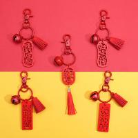 Zinc Alloy Key Clasp, with Wood, portable & durable 