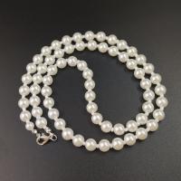 Collier de perles en plastique, perle de plastique, bijoux de mode & pour femme, blanc Environ 24.8 pouce, Vendu par brin