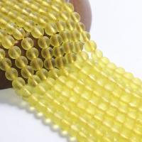 Gemstone Beads, Round, DIY & matte & frosted, yellow 