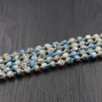 Perles Lotus Jasper , poli, DIY & normes différentes pour le choix & facettes, bleu, Vendu par brin