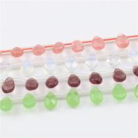 Perles de verre translucide, Verre synthétique, larme, poli, DIY & facettes, plus de couleurs à choisir Vendu par brin