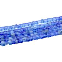 Perles en Quartz teint, Cristal naturel, Carré, poli, DIY, bleu Vendu par brin