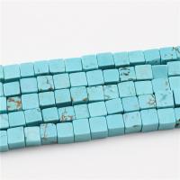 Natural Turquoise Beads,  Square, polished, DIY, dark green 