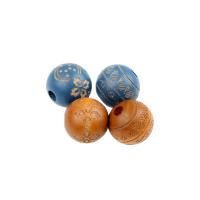 Printing Wood Beads, Round & DIY 6*7*7mm Approx 1mm 