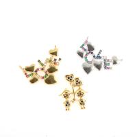 Cubic Zirconia Micro Pave Brass Pendant, plated & DIY & micro pave cubic zirconia 21*16*1mm Approx 1mm 