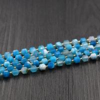 Natürliche Streifen Achat Perlen, poliert, DIY & verschiedene Größen vorhanden & facettierte, blau, verkauft von Strang