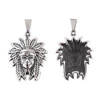 Stainless Steel Jewelry Charm, Face, punk style 