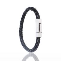 Titanium Steel Bracelet & Bangle, with Leather, Unisex Approx 8.27 Inch 