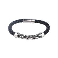 PU Leather Cord Bracelets, Stainless Steel, with PU Leather, Unisex Approx 8.27 Inch 