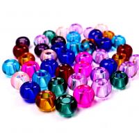 Glass Large Hole Bead, plated, DIY, mixed colors 