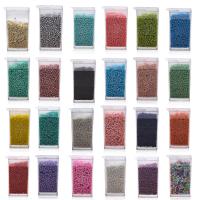 Opaque Glass Seed Beads, Round, plated, DIY 2mm, Approx 