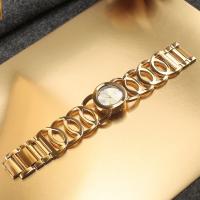 Bracelets de montre pour femmes, alliage de zinc, avec verre & acier inoxydable, mouvement chinoise, Placage de couleur d'or, Résistant à l’eau de vie & creux 90mm, Vendu par PC