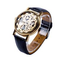 Men Wrist Watch, Zinc Alloy, with PU Leather & Glass, Chinese movement, plated, Life water resistant & for man, black 115mm 
