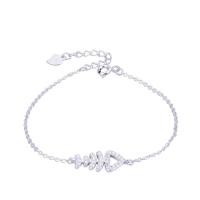 Cubic Zirconia Micro Pave Sterling Silver Bracelet, 925 Sterling Silver, with 1.18 inch extender chain, plated, micro pave cubic zirconia & for woman & hollow 1mm Approx 5.9 Inch 