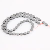 Non Magnetic Hematite Beads, Flat Oval, plated, DIY 