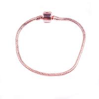 Europeo pulseras de cristal mixto, aleación de zinc, chapado en color rosa dorada, para mujer, longitud:7 Inch, Vendido por Sarta