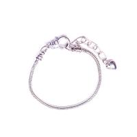 Fashion Zinc Alloy Bracelets, silver color plated, for woman .69 Inch 