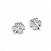 Zinc Alloy Clover Pendant, Four Leaf Clover, plated & DIY, metallic color plated, 10*7*1mm Approx 1mm 