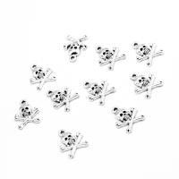 Zinc Alloy Skull Pendants, plated & DIY, metallic color plated, 15*10*1mm Approx 1mm 