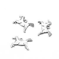 Zinc Alloy Animal Pendants, Horse, plated & DIY, metallic color plated, 16*10*1mm Approx 1mm 