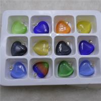 Gemstone Jewelry Pendant, Heart, polished, random style & DIY, mixed colors 