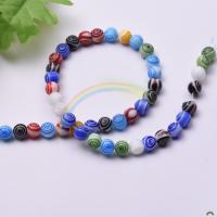 Refined Lampwork Beads, Glass, Round, plated, DIY mixed colors 