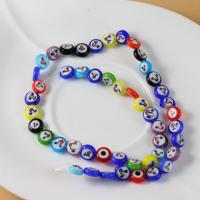 Refined Lampwork Beads, Glass, Round, plated, DIY mixed colors 
