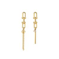 Asymmetric Earrings, Brass, gold color plated, for woman, 71mm,95mm 