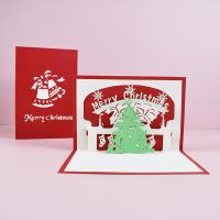 Papier Weihnachtskarte, handgemacht, 3D-Effekt, rot, 100x150mm, verkauft von PC